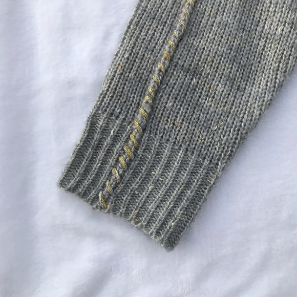 Dee Elly Grey Woven Turtleneck Pullover Sweater - Picture 6 of 12